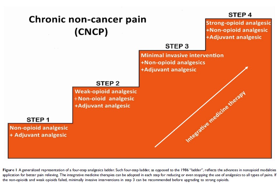 Figure 1 A generalized representation of a four-step analgesics ladder... Figure 1 A generalized representation of a four-step analgesics ladder...
